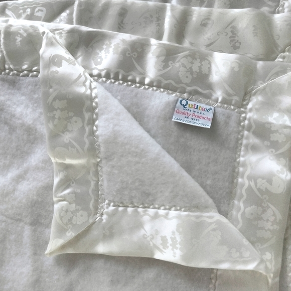 Quiltex Bedding Vintage Quiltex Baby Blanket Satin Trim Poshmark